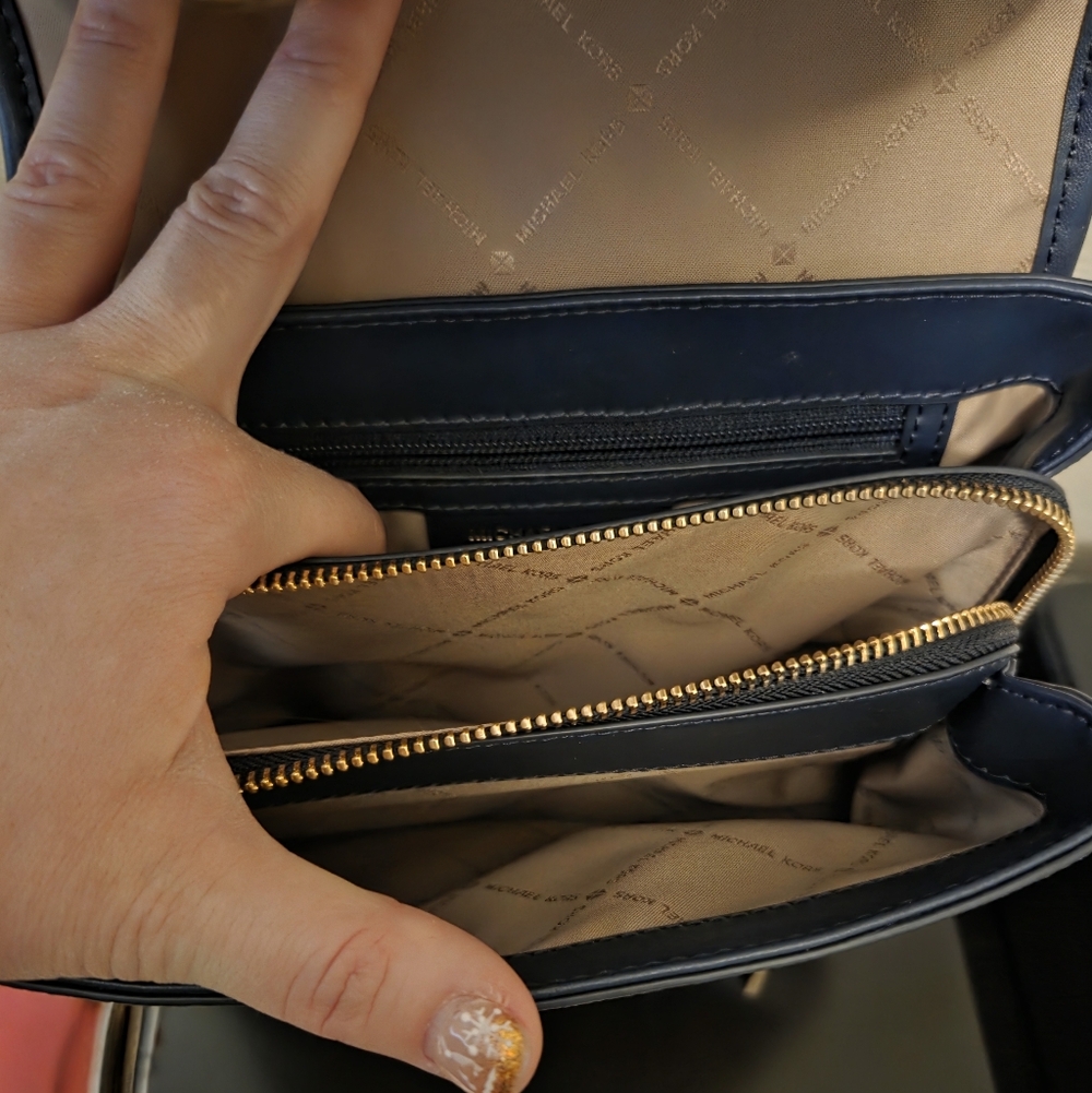 Michael Kors Blue Monogram Backpack - image 4